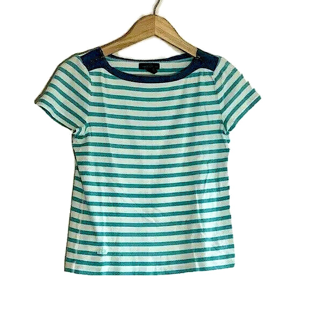 Lauren Ralph Lauren Striped 100% Cotton Boatneck T-Shirt